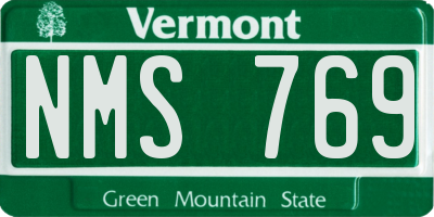 VT license plate NMS769