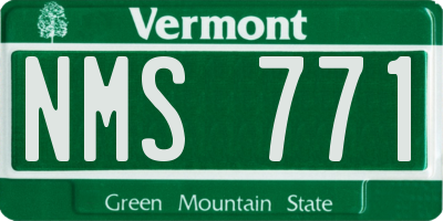 VT license plate NMS771
