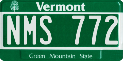 VT license plate NMS772