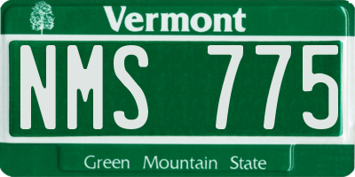 VT license plate NMS775