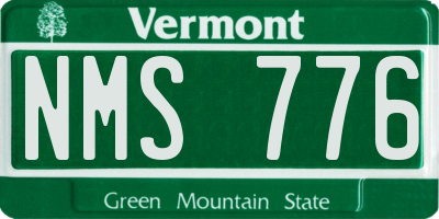 VT license plate NMS776