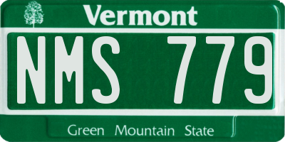 VT license plate NMS779