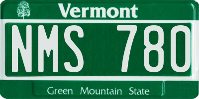 VT license plate NMS780