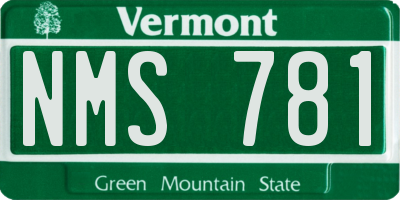 VT license plate NMS781