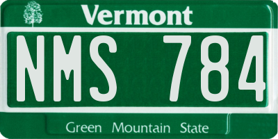 VT license plate NMS784