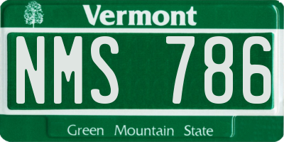 VT license plate NMS786