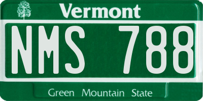 VT license plate NMS788