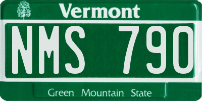 VT license plate NMS790