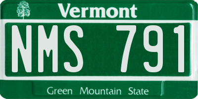 VT license plate NMS791