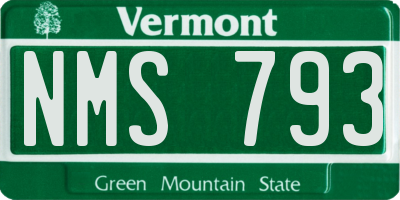 VT license plate NMS793