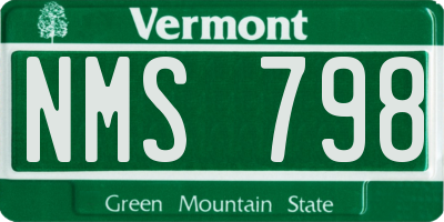 VT license plate NMS798