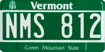 VT license plate NMS812