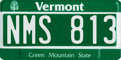 VT license plate NMS813