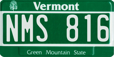 VT license plate NMS816