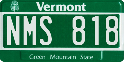 VT license plate NMS818