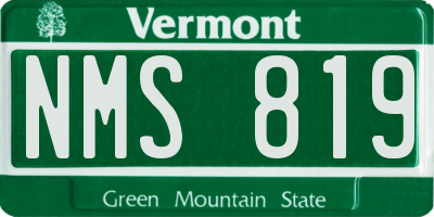 VT license plate NMS819