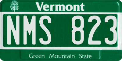 VT license plate NMS823