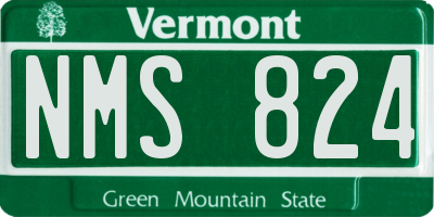 VT license plate NMS824