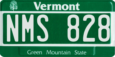 VT license plate NMS828