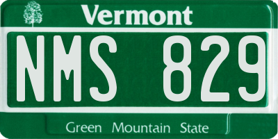 VT license plate NMS829