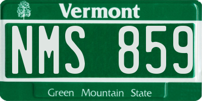 VT license plate NMS859