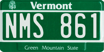 VT license plate NMS861