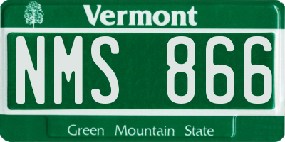 VT license plate NMS866