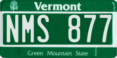 VT license plate NMS877