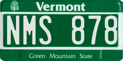 VT license plate NMS878