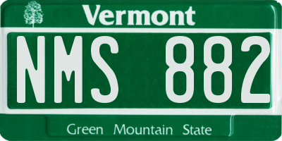 VT license plate NMS882