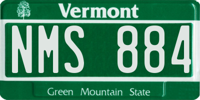 VT license plate NMS884