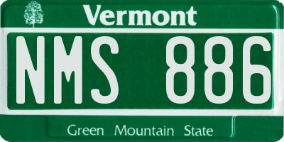 VT license plate NMS886