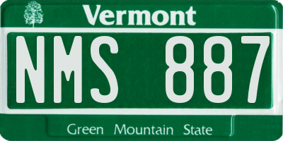 VT license plate NMS887