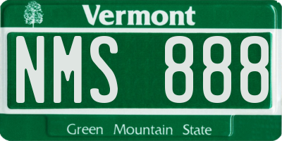 VT license plate NMS888