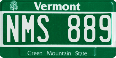 VT license plate NMS889