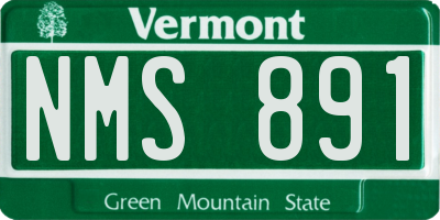 VT license plate NMS891