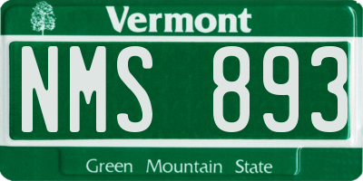 VT license plate NMS893