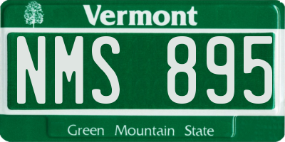 VT license plate NMS895