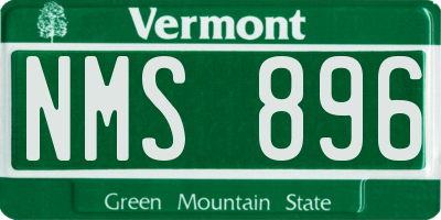 VT license plate NMS896