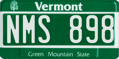 VT license plate NMS898