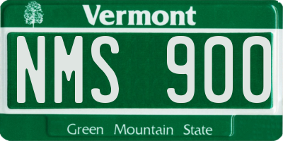 VT license plate NMS900