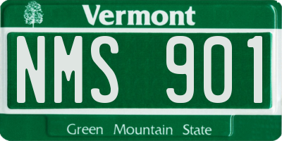 VT license plate NMS901
