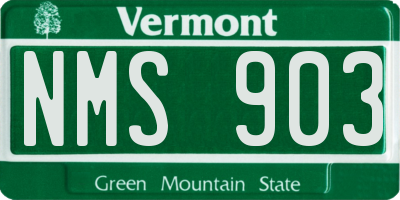 VT license plate NMS903