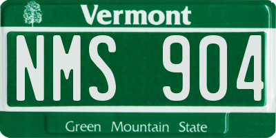 VT license plate NMS904
