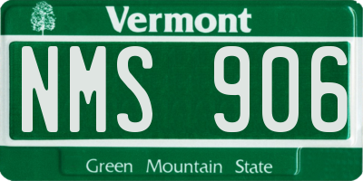 VT license plate NMS906