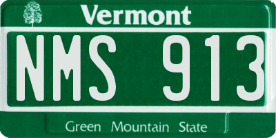 VT license plate NMS913
