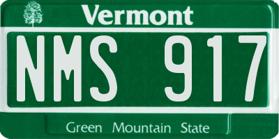 VT license plate NMS917