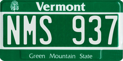 VT license plate NMS937