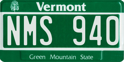 VT license plate NMS940