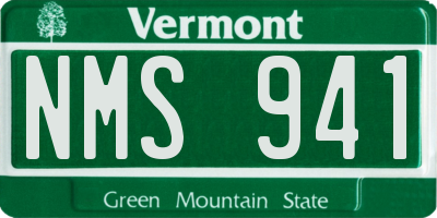 VT license plate NMS941